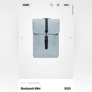 BNWT Rains sky Blue unisex Backpack
